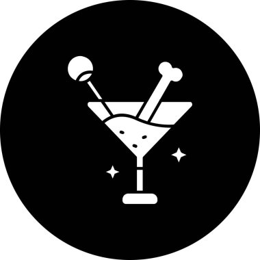 Kokteyl ikonu. Web tasarımı için basit bir kokteyl ikonu çizimi. beyaz arkaplanda izole edilmiş