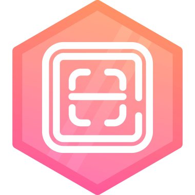 beyaz arkaplanda izole edilmiş altıgen renk simgesi. Gradyan simgesi olan altıgen düğmesi