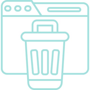 Çöp kutusu. Web simgesi basit illüstrasyon