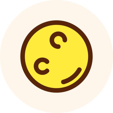 Mutlu emoji simgesi renk ana hatları vektörü