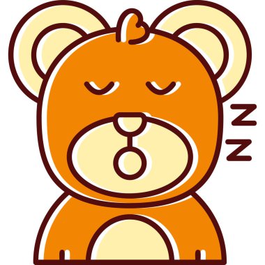 Tatlı çizgi film ayı uykusu.