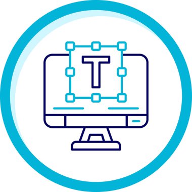 Bilgisayar simgesi. Basit çizgi resimlemesi