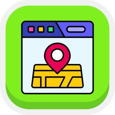 harita gezinme simgesi vektör illüstrasyonu