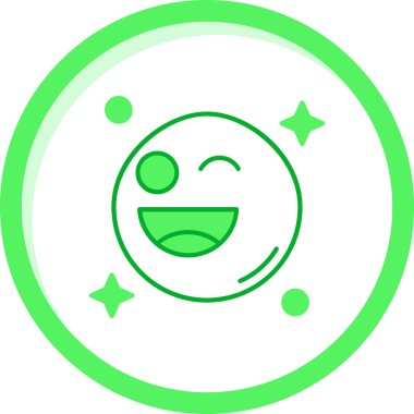 Yeşil arka planda izole edilmiş yıldız ve güneş ikonu olan yeşil bir gezegen. vektör illüstrasyonu