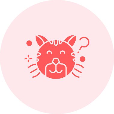 Kedi. Web simgesi basit illüstrasyon