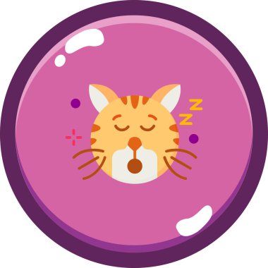 Dairede uyuyan sevimli çizgi film kedisinin vektör çizimi