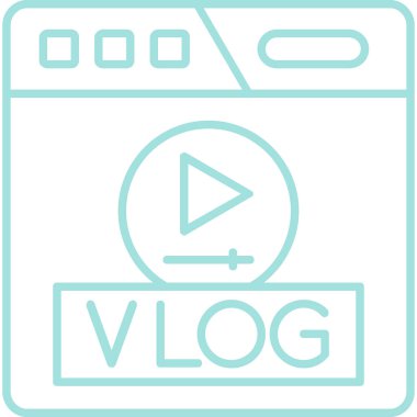 canlı yayın renk simgesi. Kelimesi kelimesine video oynatıcı. vektör illüstrasyonu