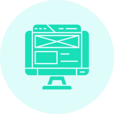 Web simgesi, web sitesi tasarımının vektör illüstrasyonu