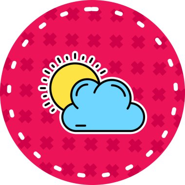 güneş vektör simgesi modern çizgi vektör çizimi