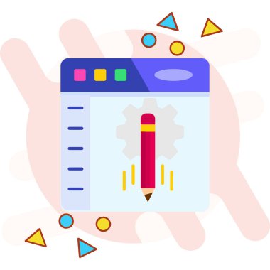 Kalem. Web simgesi basit illüstrasyon