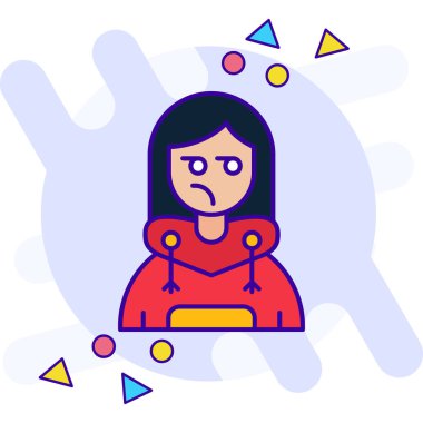 Kadın ağlayan ikon vektör çizimi