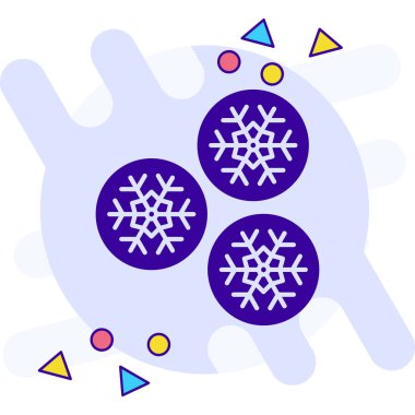 Beyaz arkaplanda izole edilmiş kar tanesi simgesi rengi. Değişken rastgele dinamik şekiller. vektör.