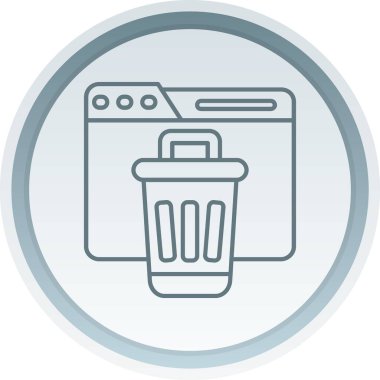 Çöp kutusu simgesi, basit vektör illüstrasyonu