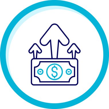 Dolar sembollü para çantası vektör çizimi tasarımı