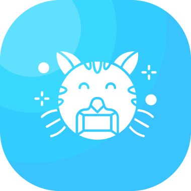 şirin kedi yüzlü vektör çizimi