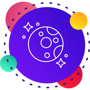 Yıldız simgesindeki renk çizgisi uydusu beyaz arkaplanda izole edildi. Değişken rastgele dinamik şekiller. vektör illüstrasyonu