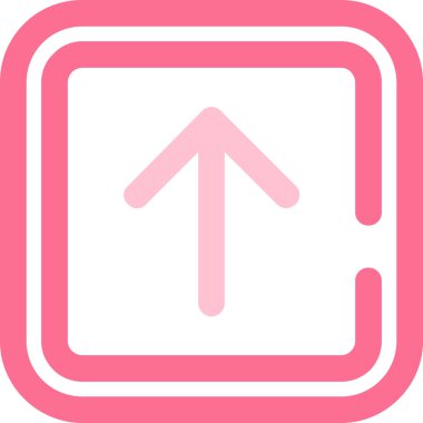 ok aşağı vektör simgesi. biçim düz simge sembolü, yuvarlak pembe renk, beyaz arkaplan.