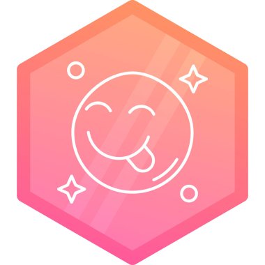 Bir yüz simgesi ile mutlu bir gülümseme, basit vektör illüstrasyonu