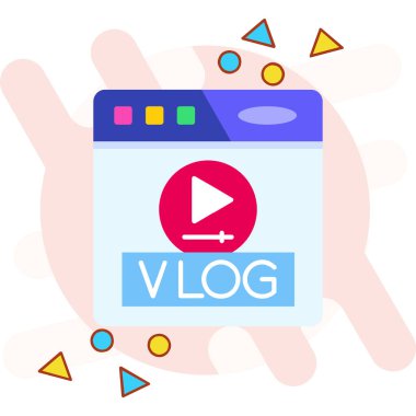 Video oynat. Vektör illüstrasyonu