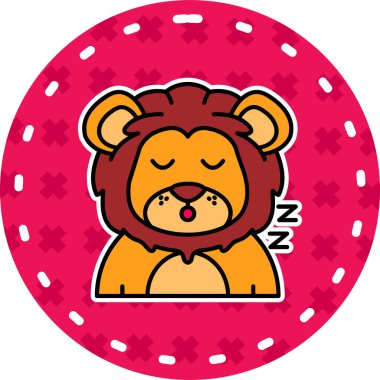 Uyuyan aslan çember stili.