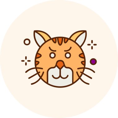 kedi yassı simge, vektör, illüstrasyon