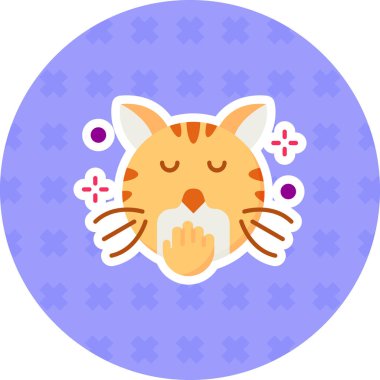 Kedi. Web simgesi basit illüstrasyon