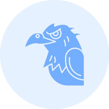 Mavi daireli bir kuşun vektör çizimi