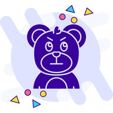 Beyaz arkaplanda izole edilmiş renk çizgisi ayı simgesi. Rastgele dinamik şekiller. vektör