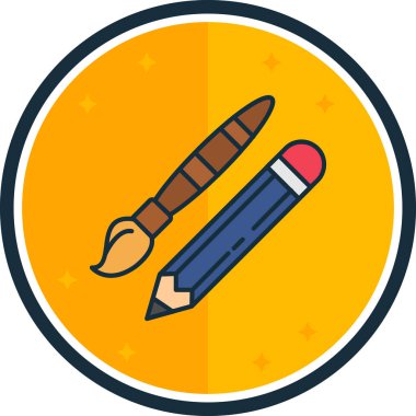 Ayet doldurulmuş çizim araçları, basit vektör illüstrasyonu