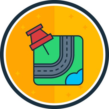 yol simgesi vektör illüstrasyonu