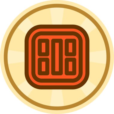 Çin para ikonu düz stil. Çin sikkesi Çin vektör illüstrasyonu