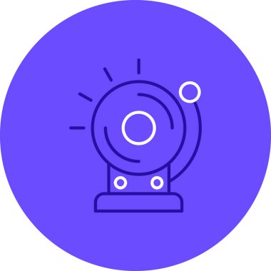 Beyaz zemin üzerinde yaprak simgesi olan mavi çizgi lambası. Enerji enerjisi. Alternatif enerji kavramı Mavi daire konsepti. vektör illüstrasyonu