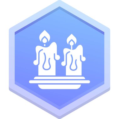 Bir mum simgesinin vektör illüstrasyonu