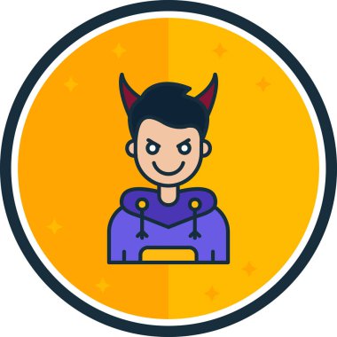 şeytan simgesi, vektör, basit illüstrasyon