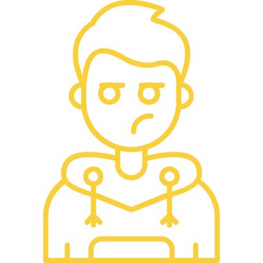 Sarı ikonlu Avatar Adam, vektör illüstrasyonu