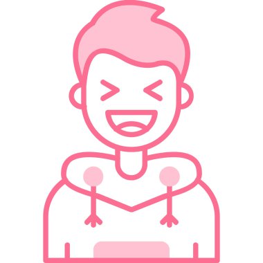 Moda tarzında izole edilmiş kızgın çocuk simgesi