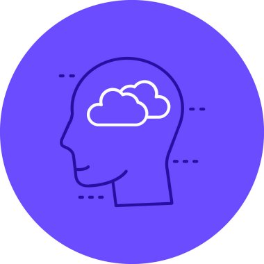 Beyin simgesi tasarımı, vektör illüstrasyonu