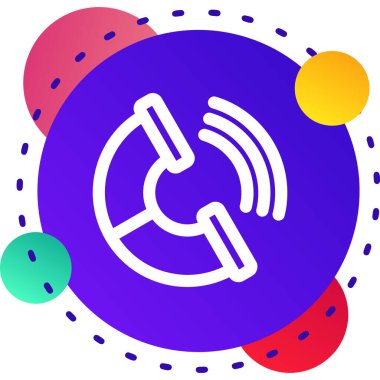 renk çizgisi dünya haritası konumu simgesi beyaz arkaplanda izole edildi. Dünya haritası. Değişken rastgele dinamik şekiller. vektör.