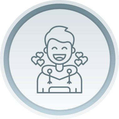 Kızım. Web simgesi basit illüstrasyon