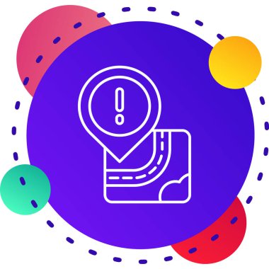 Harita simgesinin çizgi konumu beyaz arkaplanda izole edildi. Renkli taslak konsepti. vektör.