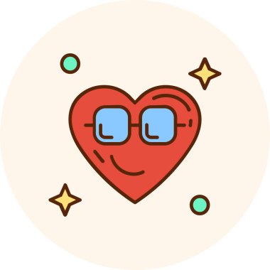 Aşk kalp ikonunun vektör illüstrasyonu