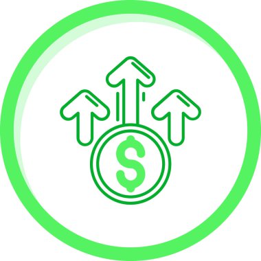 Yuvarlak çerçeve içinde dolar değişim vektör simgesi