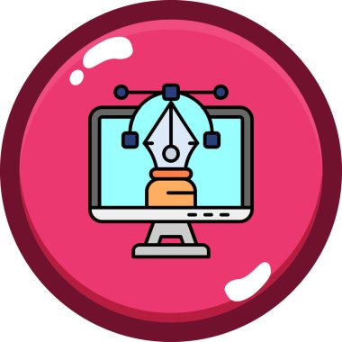 Bilgisayar modern simgesinin vektör illüstrasyonu