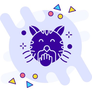 Kedi. Web simgesi basit illüstrasyon
