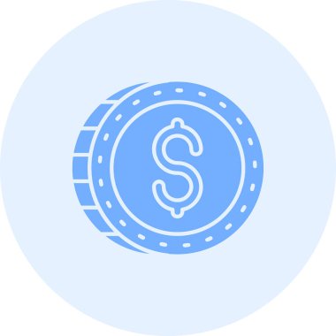 Bozuk para dolar ikonu vektör illüstrasyonu