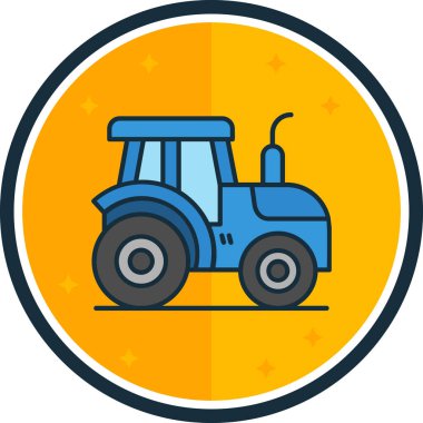 Traktör ikon vektör illüstrasyonu
