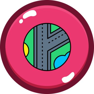 Yol haritası simgesi, vektör illüstrasyonu