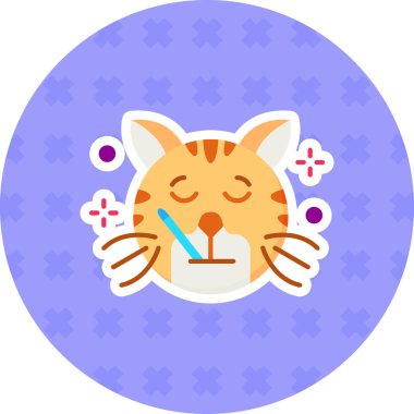 Kedi. Web simgesi basit illüstrasyon