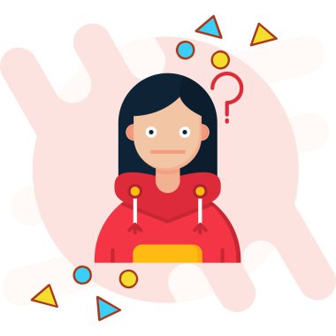 Soru işareti ile karışık kadın