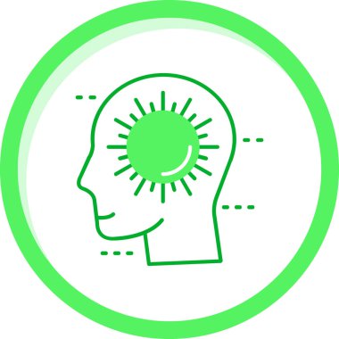 Beyaz arka planda izole edilmiş bulut simgesi olan yeşil çizgi başı. Soyut çember rastgele noktalar. vektör